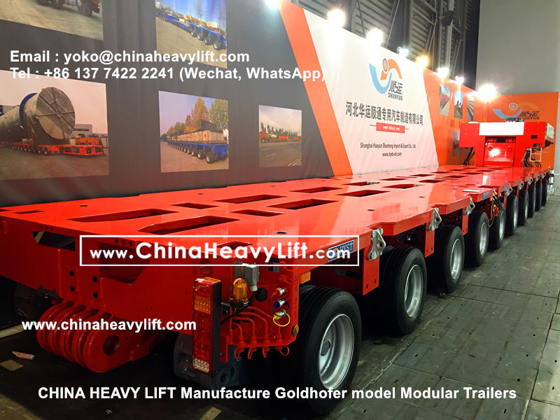 Chinaheavylift manufacture Goldhofer Modular Trailer hydraulic multi axle platform vehicle, www.chinaheavylift.com