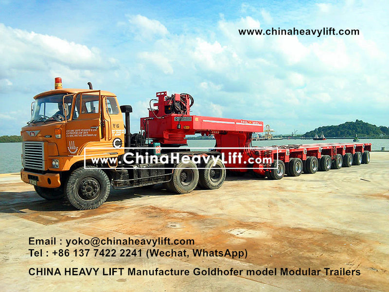 Chinaheavylift manufacture Goldhofer Modular Trailer hydraulic multi axle platform vehicle, www.chinaheavylift.com