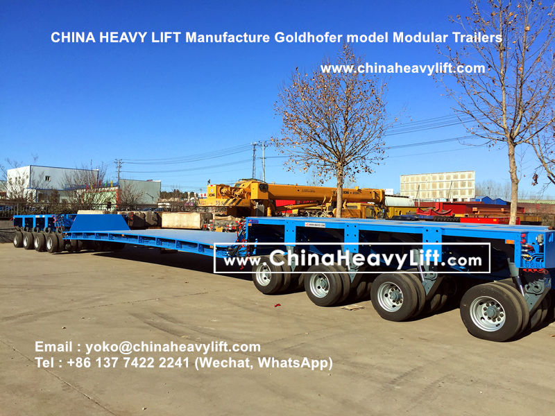 Chinaheavylift manufacture Goldhofer Modular Trailer hydraulic multi axle platform vehicle, www.chinaheavylift.com