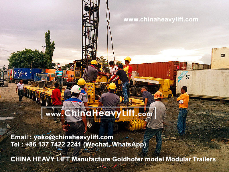 Chinaheavylift manufacture Goldhofer Modular Trailer hydraulic multi axle platform vehicle, www.chinaheavylift.com