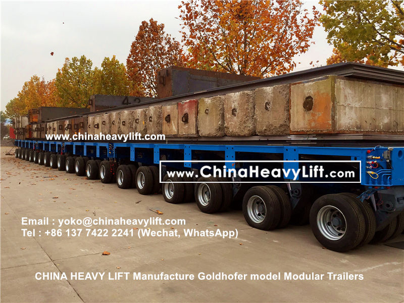 Chinaheavylift manufacture Goldhofer Modular Trailer hydraulic multi axle platform vehicle, www.chinaheavylift.com
