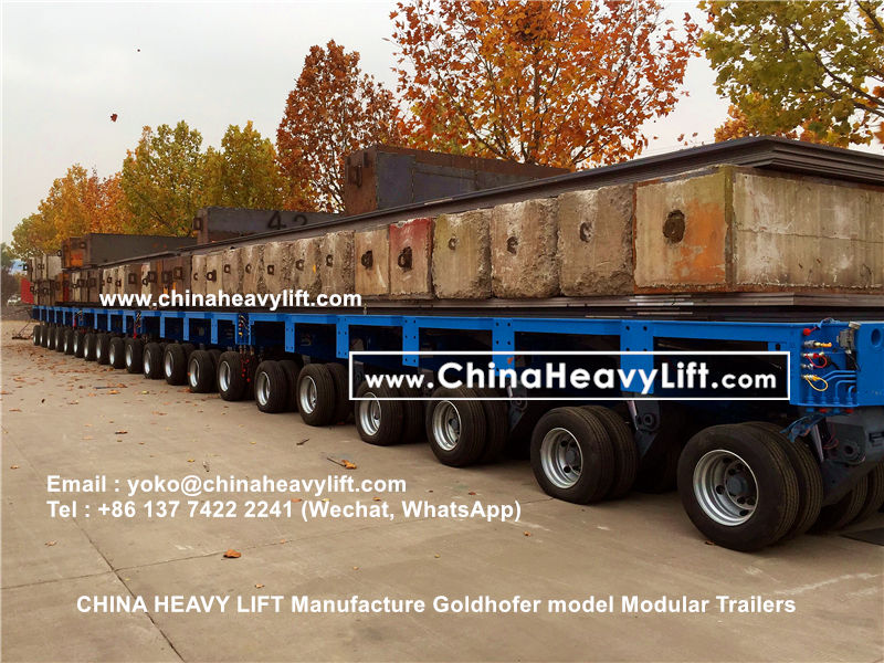 Chinaheavylift manufacture Goldhofer Modular Trailer hydraulic multi axle platform vehicle, www.chinaheavylift.com