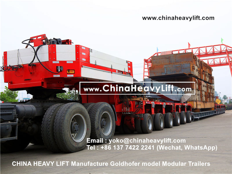 Chinaheavylift manufacture Goldhofer Modular Trailer hydraulic multi axle platform vehicle, www.chinaheavylift.com