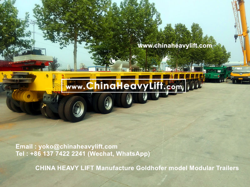 Chinaheavylift manufacture Goldhofer Modular Trailer hydraulic multi axle platform vehicle, www.chinaheavylift.com